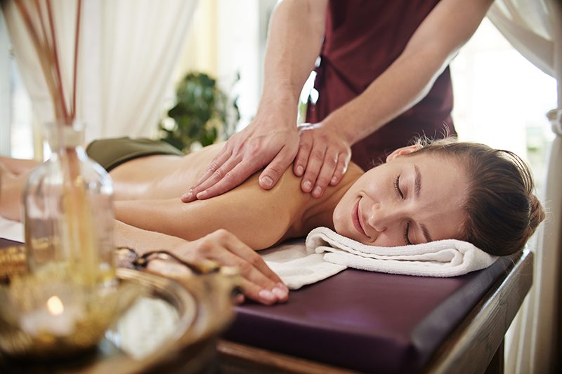 Person receiving a massage